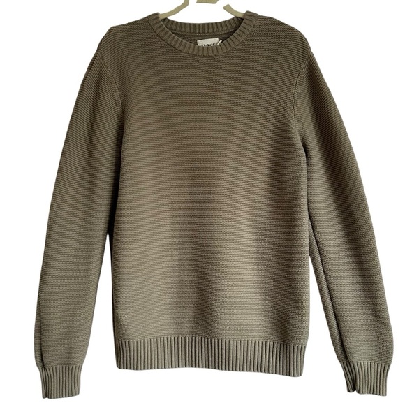 PACT ORGANIC CLASSIC FISHERMENS COTTON CREWNECK SWEATER SIZE LARGE - Picture 2 of 9